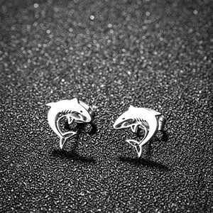 NEW Shark stud Earrings Silver color - Boutique